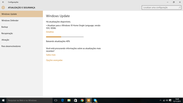 Windows 10 pode ter primeira atualização baixada através do Windows Update (Foto: Reprodução/Elson de Souza)