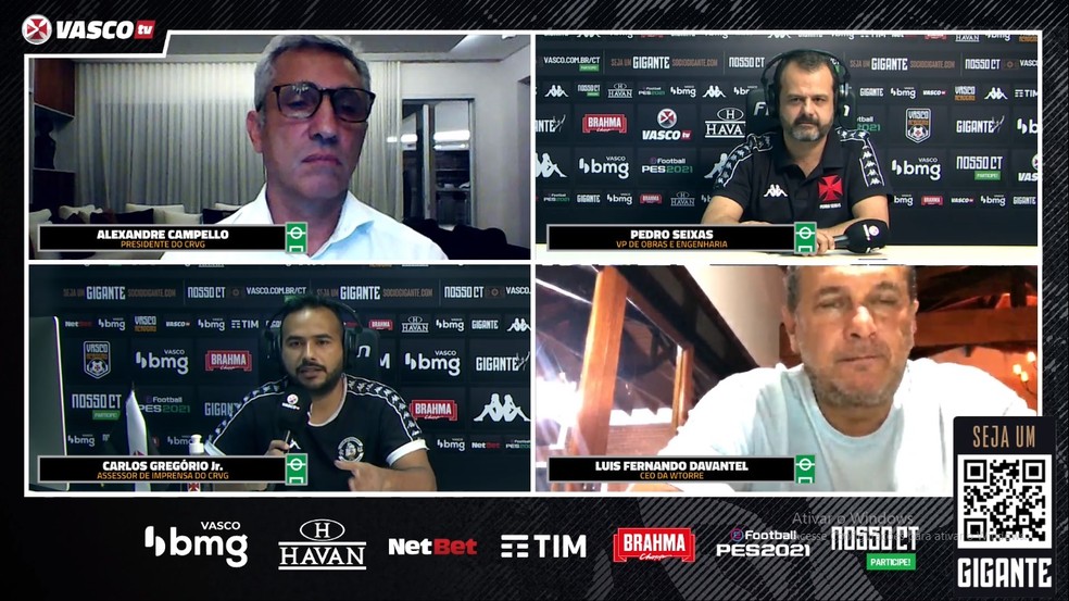 Durante "ao vivo" da Vasco TV, Campello falou sobre a reforma de S�o Janu�rio � Foto: Reprodu��o