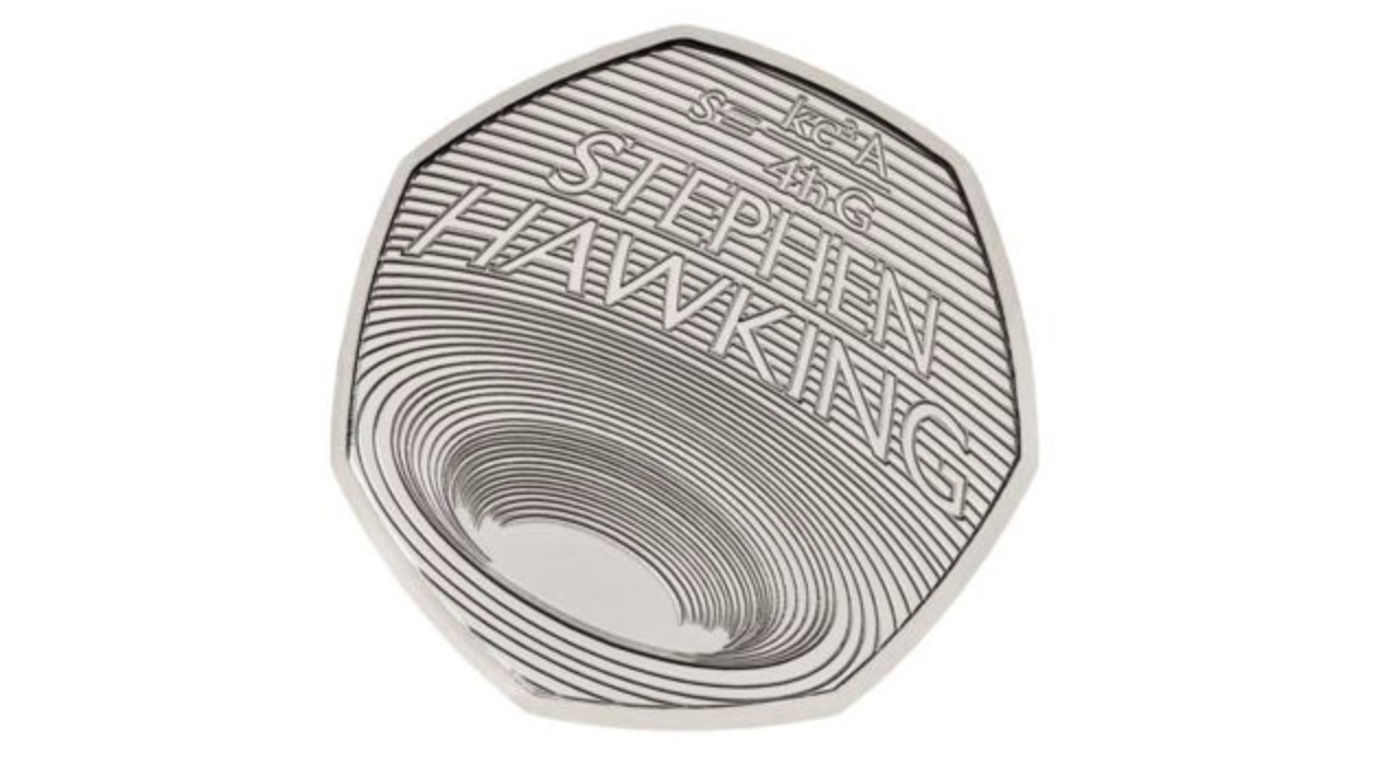 Imagem da moeda feita em homenagem a Stephen Hawking (Foto: Divulgação/ Royal Mint)