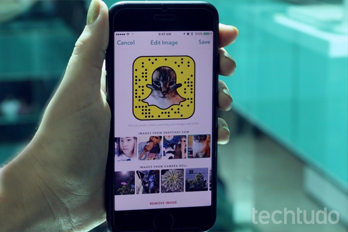 Snapchat - com marca (Foto: Carolina Ochsendorf/TechTudo )