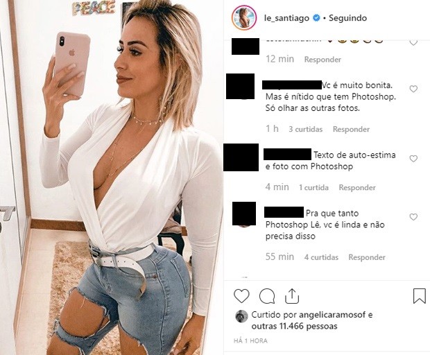 Letícia Santiago é acusada de Photoshop em foto (Foto: Reprodução/Instagram)