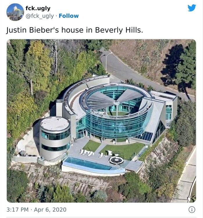 Casa do cantor Justin Bieber, em Beverly Hills (Foto: Reprodução / Twitter)
