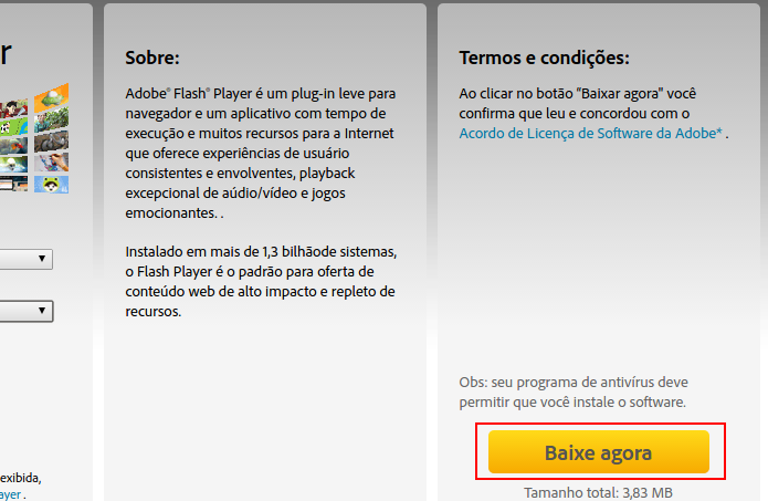 Iniciando o download do Flash Player para Linux (Foto: Reprodução/Edivaldo Brito)