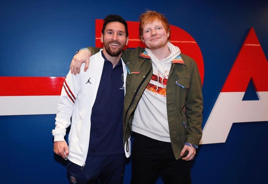 Messi & Ed Sheeran (Foto: Reprodução: Instagram)