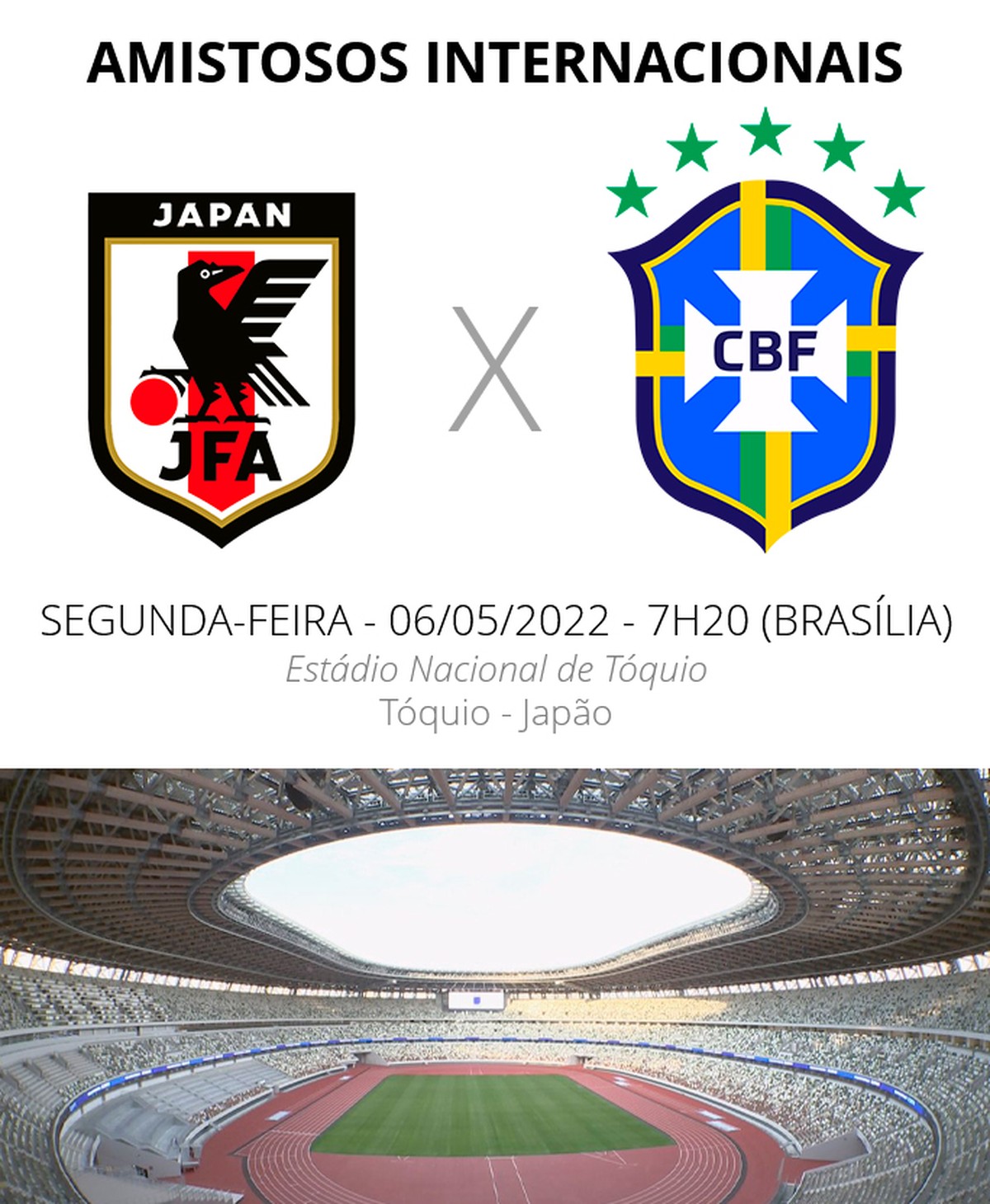 Quanto ficou o jogo do Brasil contra o Japão?