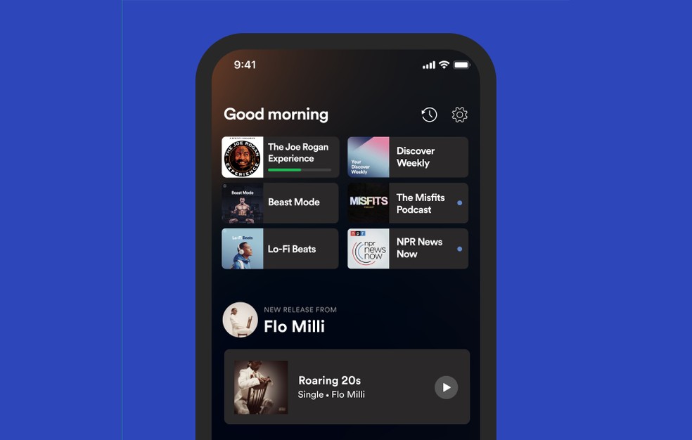 Spotify adicionará recursos ao Hub da tela inicial — Foto: Reprodução/Spotify