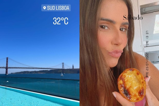 Deborah Secco aproveita dia em Portugal com sol e pastéis de belém (Foto: Reprodução/Instagram)