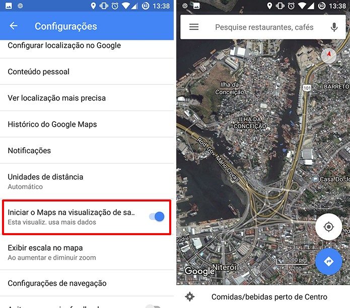 Google Maps mostrará imagens de satélite em tempo real após a ativação do recurso (Foto: Reprodução/Elson de Souza)