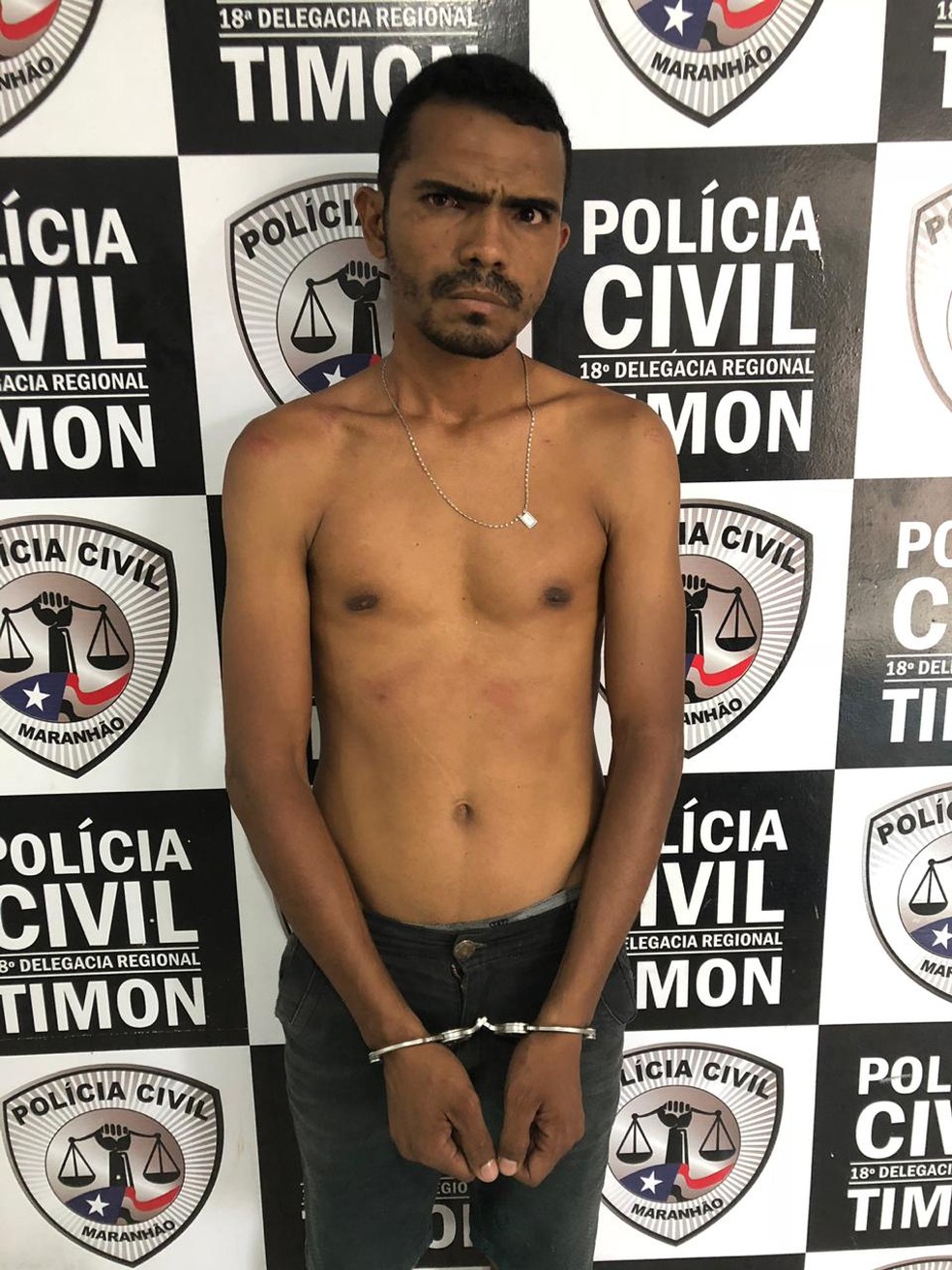 AntÃ´nio Sousa Cruz foi preso por ter agredido a sua esposa em Caxias â€” Foto: DivulgaÃ§Ã£o/PolÃ­cia Civil