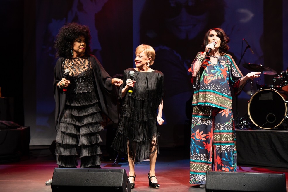 A partir da esquerda, as cantoras Eliana Pittman, Claudette Soares e Dóris Monteiro — Foto: Divulgação/Fátima Cabral