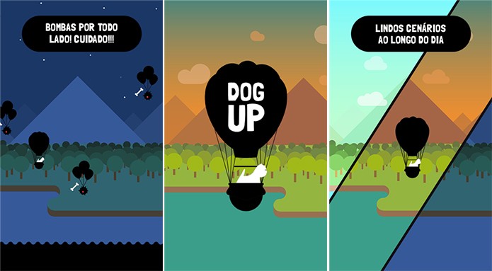 Dog Up ? um game bastante dif?cil no qual usu?rio controla um cachorrinho a bordo de um bal?o (Foto: Divulga??o/Windows Phone Store)