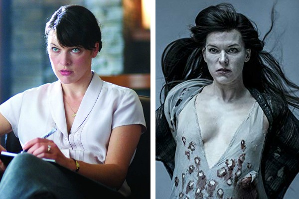 Milla Jovovich em Contato de 4º Grau (2009) e Hellboy (2019) (Foto: Divulgação)