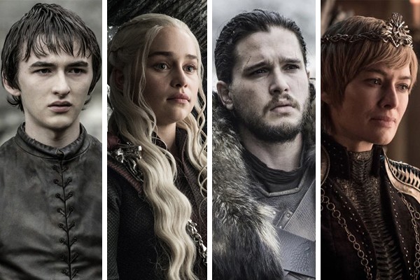 Bran Stark (Isaac Hempstead Wright), Daenerys Targaryen (Emilia Clarke), Jon Snow (Kit Harington) e Cersei Lannister (Lena Headey) em Game of Thrones (Foto: Reprodução / HBO)