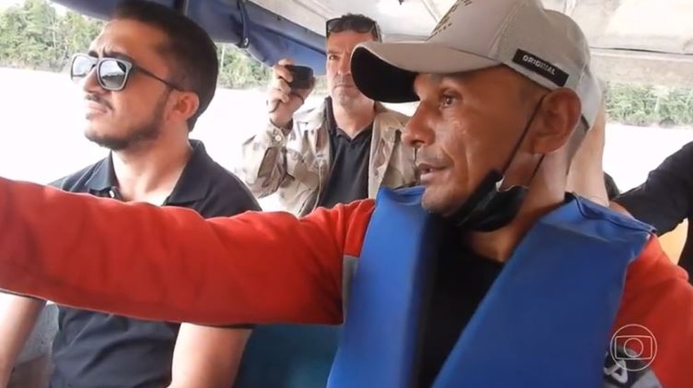Amarildo, o "Pelado", durante a reconstitui&ccedil;&atilde;o do caso Bruno e Dom.  &mdash; Foto: Rede Globo/Reprodu&ccedil;&atilde;o
