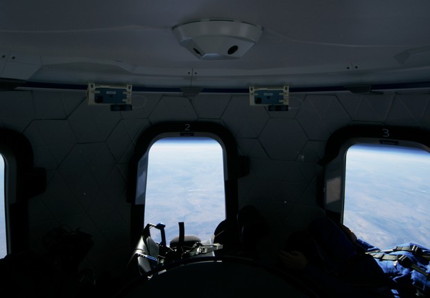 Interior da cápsula New Shepard, da Blue Origin (Foto: Divulgação/Blue Origin)
