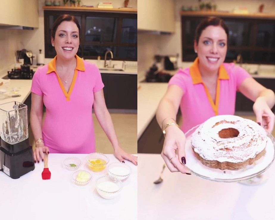 Fabiana Justus faz receita de bolo de iogurte com mirtilo