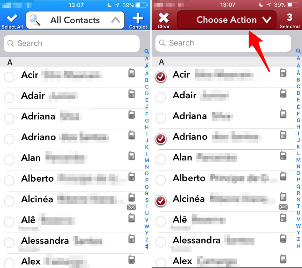 Como apagar vários contatos de uma vez no iPhone