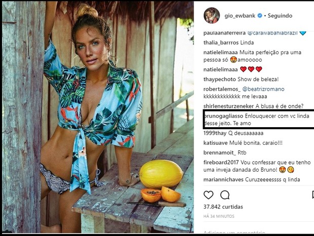 Bruno Gagliasso comenta foto de Giovanna Ewbank (Foto: reprodução/instagram)