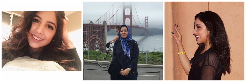 A médica obstetra Shekoufeh Choupannejad e suas duas filhas, Sara (dir.) e Saba (esq.) Saadat, também estavam no avião. — Foto: Reprodução/Facebook