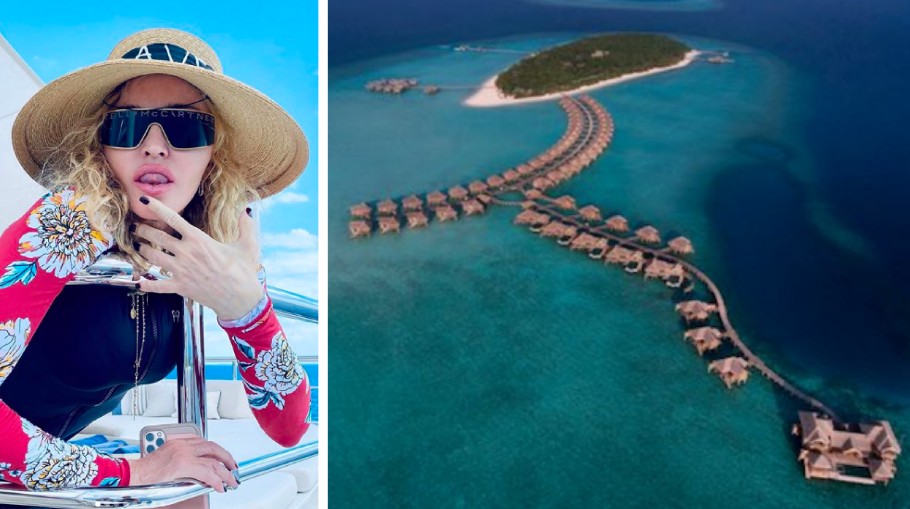 A cantora Madonna levou os filhos para curtir um resort na República das Maldivas com diária de mais de 16  mil reais (Foto: Instagram/Divulgação)