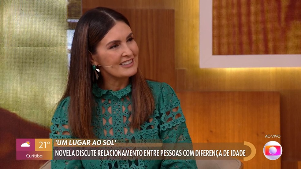 Fátima Bernardes dá sua opinião sobre relacionamentos entre pessoas com diferença de idade — Foto: Globo