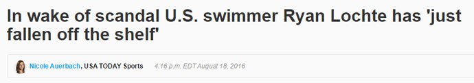 USA Today repercute caso do nadador