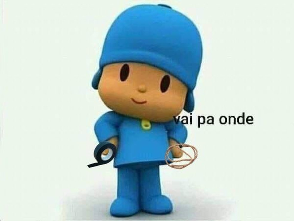 Brincadeira com Pocoyo foi febre nas redes sociais — Foto: Reprodução/Twitter