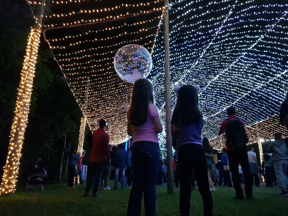 Rua iluminada recebe quase 4 mil visitantes por noite  — Foto: Natalia Filippin/G1