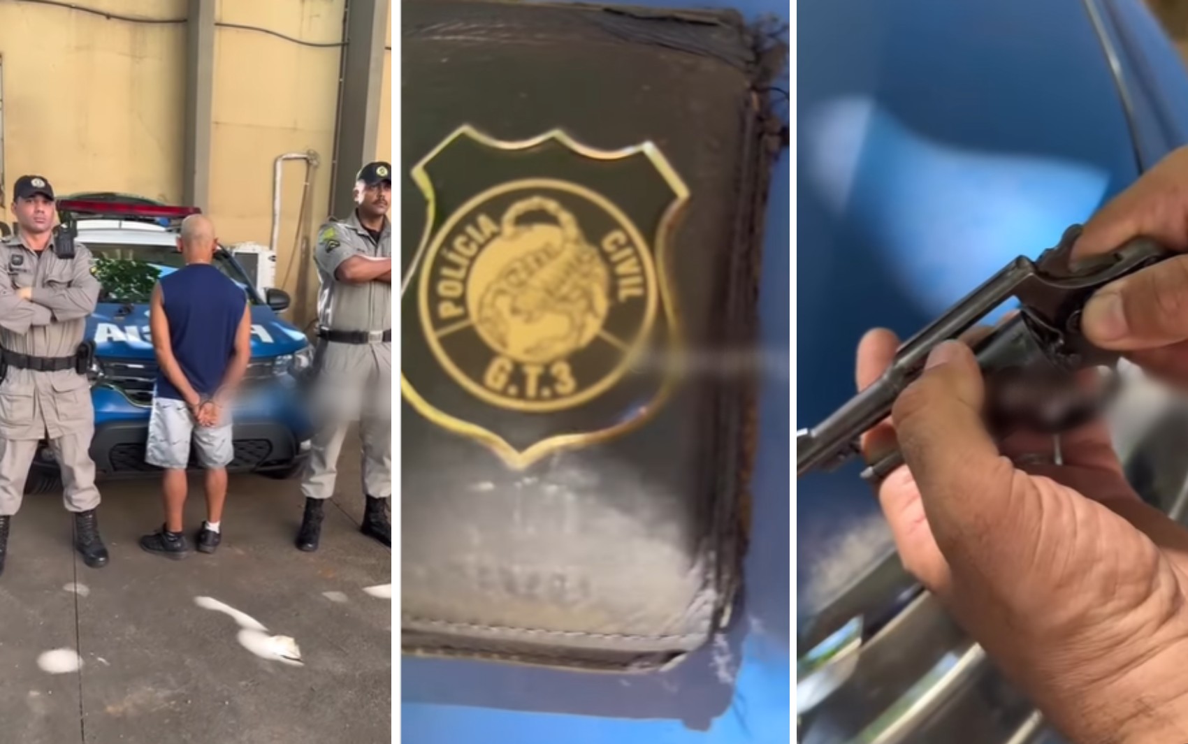 Idoso é preso suspeito de se passar por policial civil após ameaçar homem com arma de fogo durante briga em feira de carros 