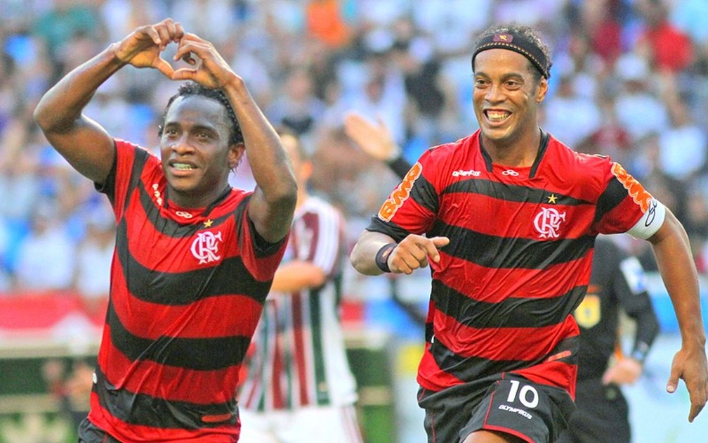 Willians atuou ao lado de Ronaldinho Gaúcho no Flamengo — Foto: Reprodução
