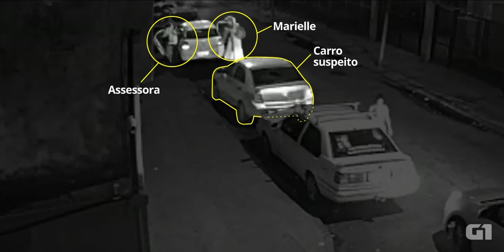 Arte mostra posição de Marielle no carro (Foto: Editoria de Arte/G1)