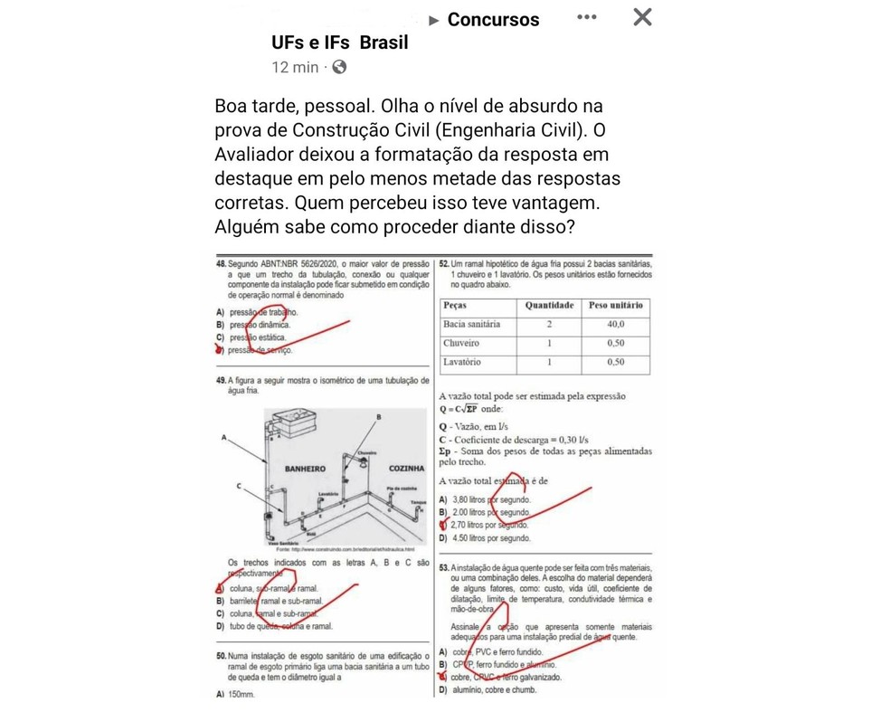 Candidato reclama de prova do IFCE realizada pelo Idecan, em Fortaleza. — Foto: Reprodução