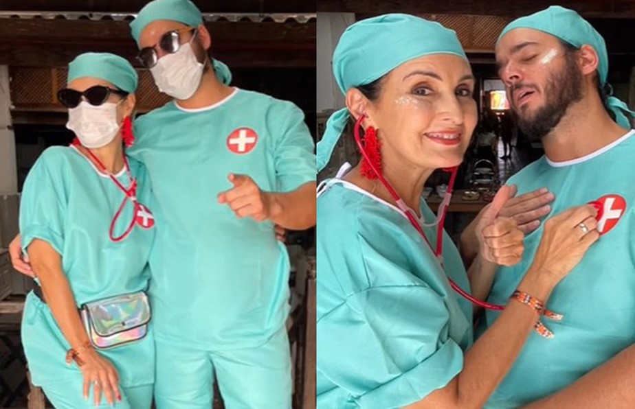 'Dra Bernardes e enfermeiro Túlio', brinca Fátima Bernardes no Carnaval de PE