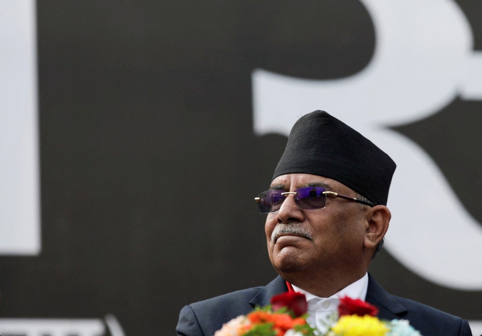 Pushpa Kamal Dahal, o Prachanda, é nomeado primeiro-ministro do Nepal. Foto de fevereiro de 2023 — Foto: Reuters