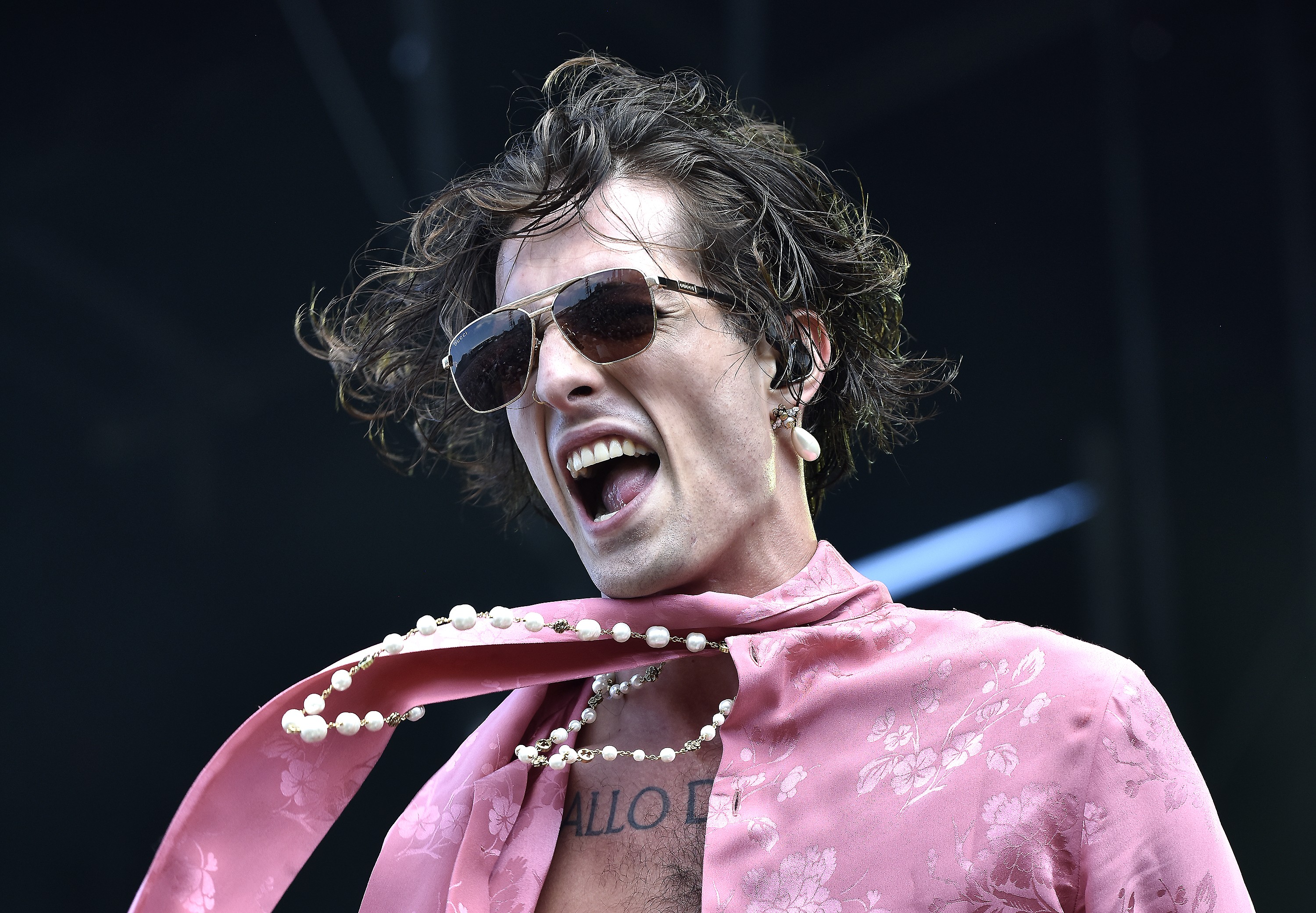 CHICAGO, ILLINOIS - JULY 31: Damiano David of Maneskin performs during 2022 Lollapalooza day four at Grant Park on July 31, 2022 in Chicago, Illinois. (Photo by Tim Mosenfelder/Getty Images) (Foto: Getty Images)
