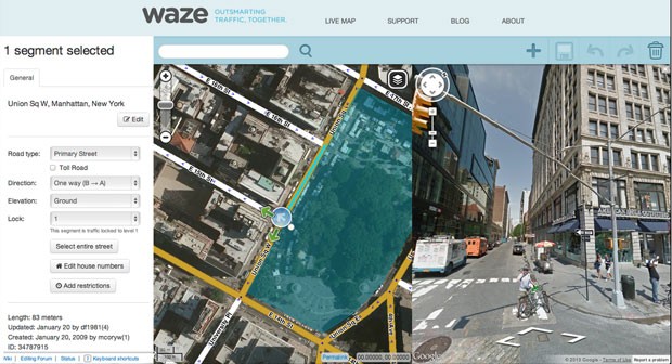 Aplicativo do Waze começará a mostrar imagens do Google Street View e a barra de buscas. (Foto: Divulgação) Aplicativo do Waze começará a mostrar imagens do Google Street View e a barra de buscas. (Foto: Divulgação)