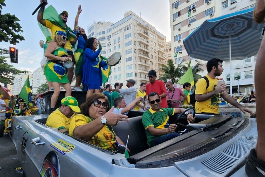 Bolsonaristas na manifestação do Sete de Setembro, em Copacabana