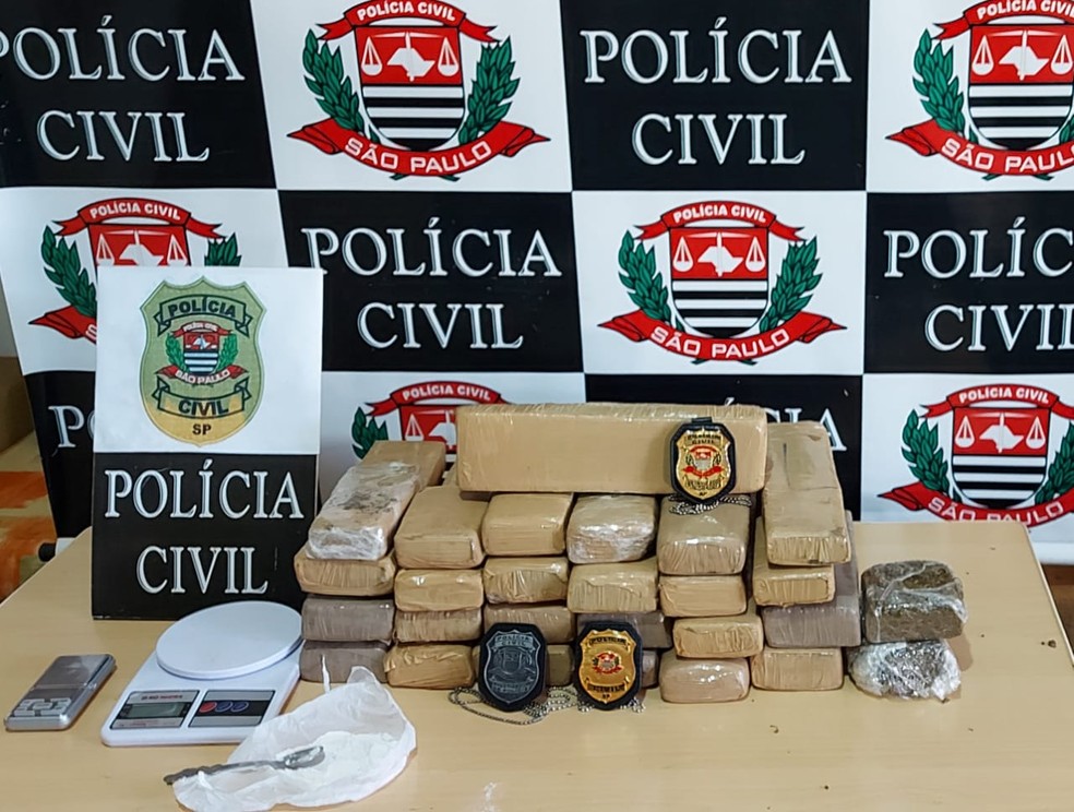 Policiais apreenderam drogas durante operação em Votuporanga (SP) — Foto: Polícia Civil/Divulgação