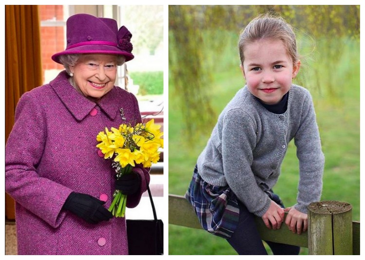 A Rainha Elizabeth 2ª e a neta dela, a Princesa Charlotte (Foto: Getty Images/Instagram)