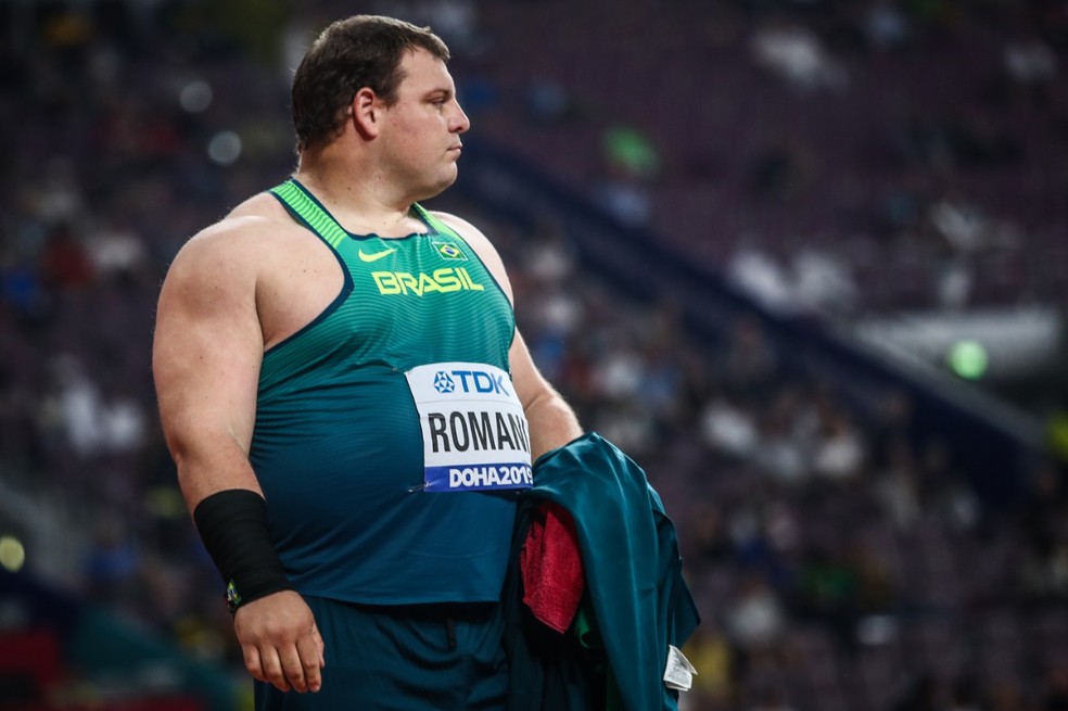 Darlan Romani ficou muito perto da medalha no arremesso de peso — Foto: Wagner do Carmo/CBAt