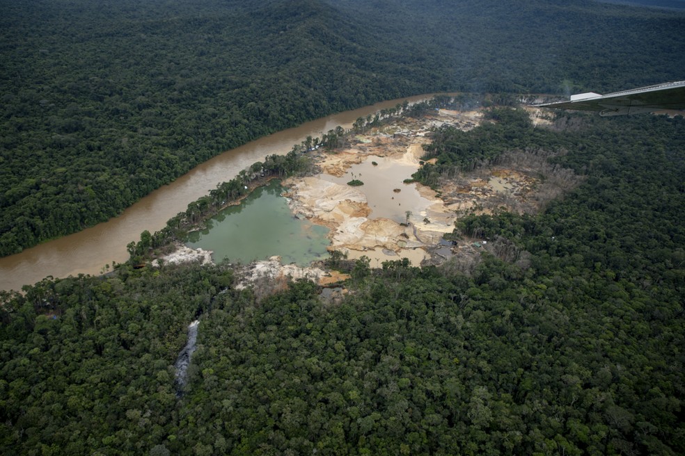 Campo de garimpo na Terra Yanomami — Foto: Divulgação