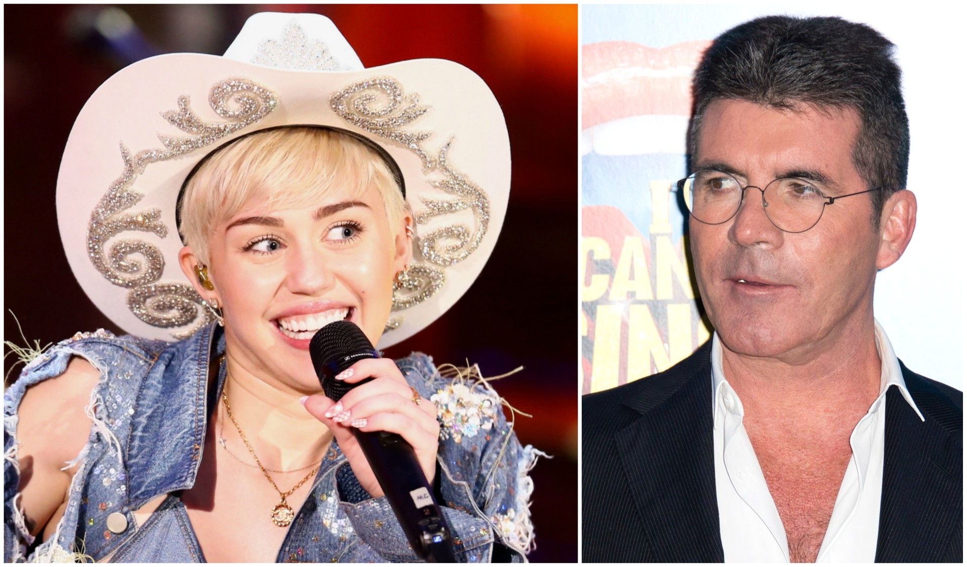 Miley Cyrus e Simon Cowell. (Foto: Getty Images)
