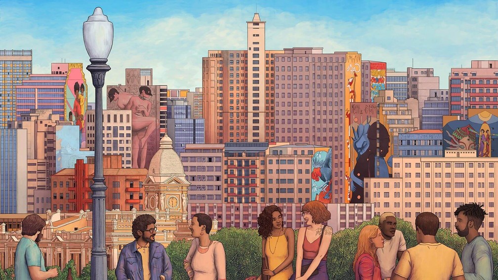 Vista da Sapucaí aos olhos do artista — Foto: Estevam Gomes