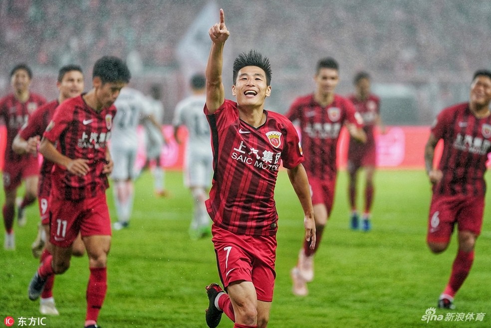 Wu Lei comemora gol do Shanghai SIPG — Foto: Reprodução Sina.com