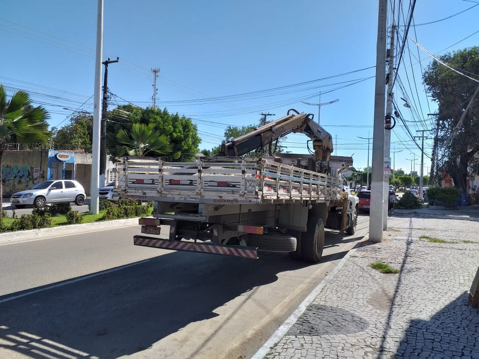 Um dos suspeitos alugou o caminhÃ£o para roubar transformador de energia no CearÃ¡. â Foto: DivulgaÃ§Ã£o/Enel DistribuiÃ§Ã£o CearÃ¡