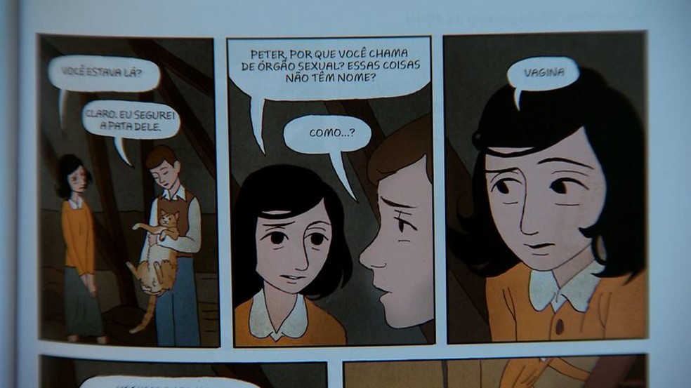 Trecho da história em quadrinhos baseada no Diário de Anne Frank (Foto: Reprodução/TV Gazeta)