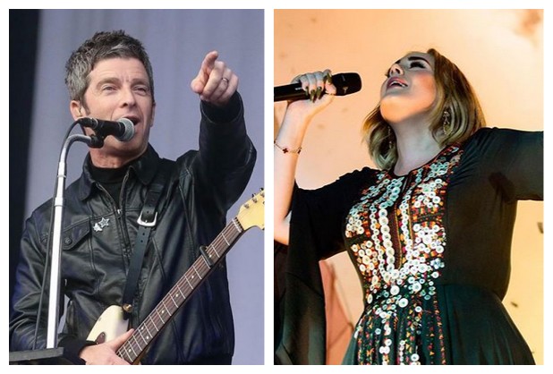 O ex-Oasis Noel Gallagher e a cantora Adele (Foto: Instagram)