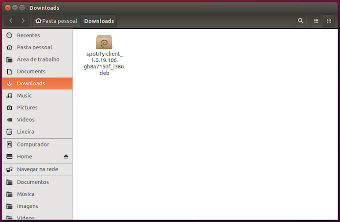 Abra a pasta de downloads do Ubuntu (Foto: Reprodução/Helito Bijora) 