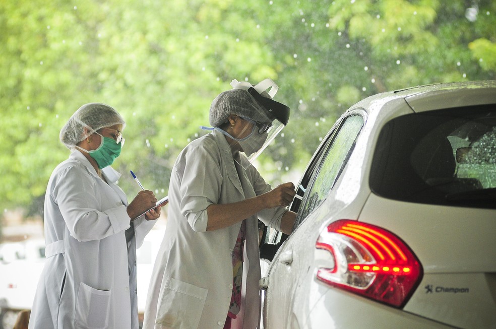 Vacinação contra a gripe no DF — Foto: Breno Esaki/Agência Saúde
