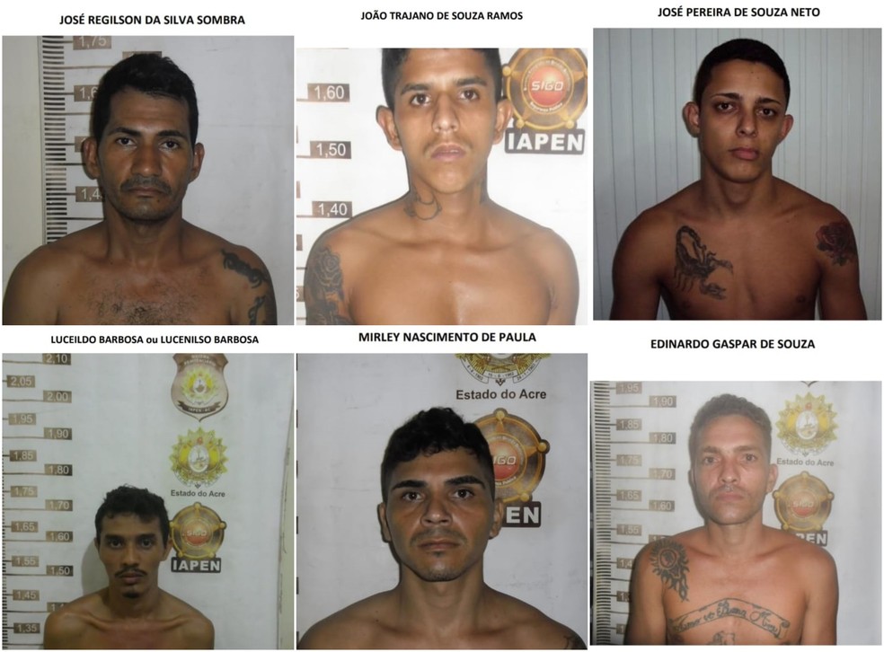 Seis presos continuam foragidos em Cruzeiro do Sul — Foto: Divulgação/Iapen-AC